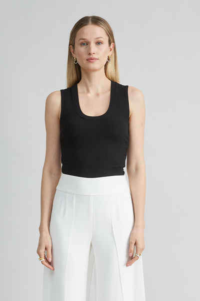 Rib Scoop Neck Knit Image 2