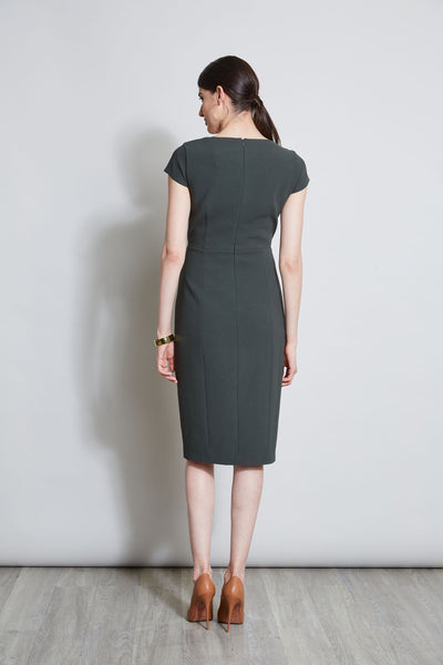 V-Neck Crepe Dress Image 5