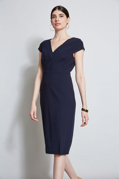 V-Neck Crepe Dress Image 2