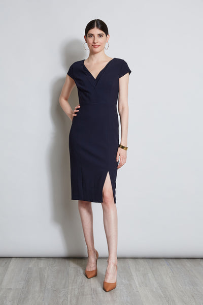 V-Neck Crepe Dress Image 3
