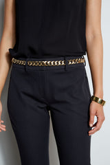 Gold Chain Belt - Black