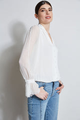 Embroidered Sleeve Blouson Shirt