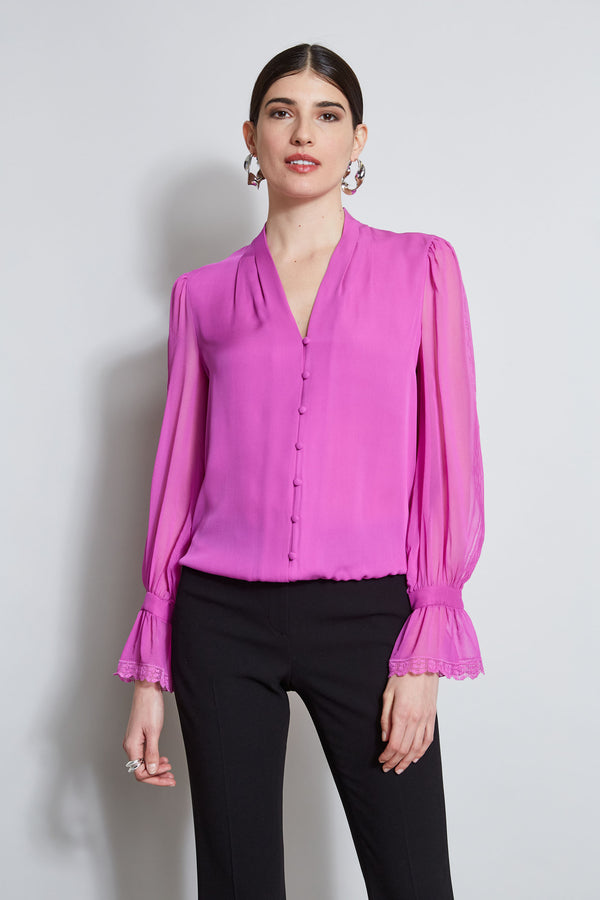 Embroidered Sleeve Blouson Shirt