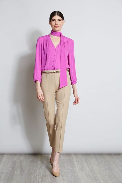 Silk Tie Button Shirt Image 5