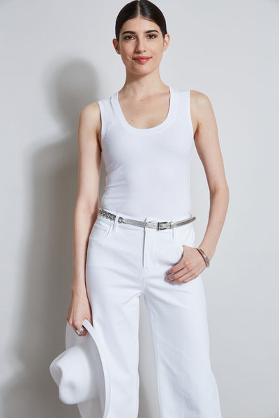 Rib Knit Scoop Tank Top Image 1