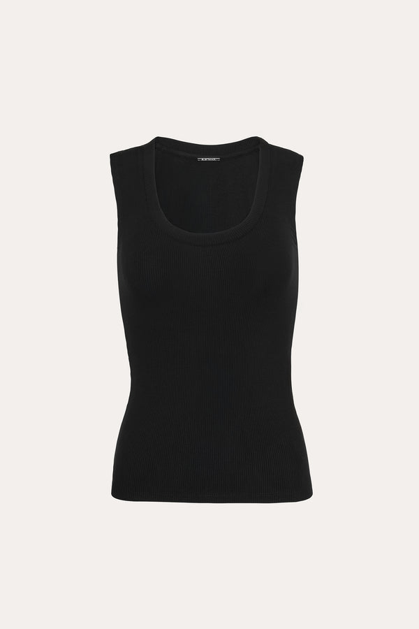 Rib Scoop Neck Knit