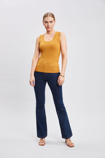 Rib Scoop Neck Knit Image 2