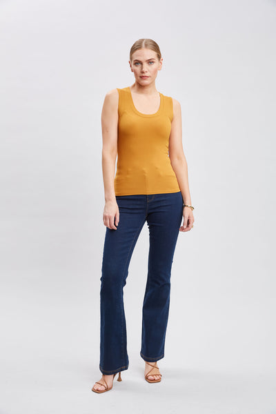 Rib Scoop Neck Knit Image 4