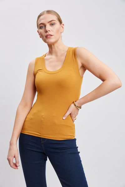 Rib Scoop Neck Knit Image 3