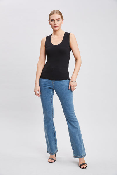 Rib Scoop Neck Knit Image 2