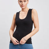 Rib Scoop Neck Knit