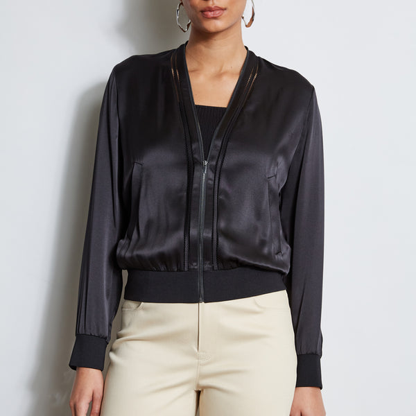 Silk Satin Bomber Jacket Elie Tahari