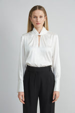Silk Twist Neck Shirt