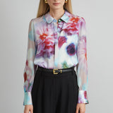 Mixed Media Silk Floral Shirt