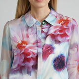 Mixed Media Silk Floral Shirt