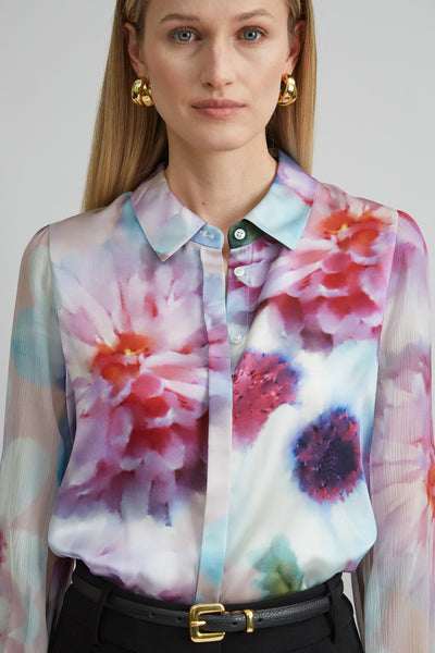 Mixed Media Silk Floral Shirt Image 3