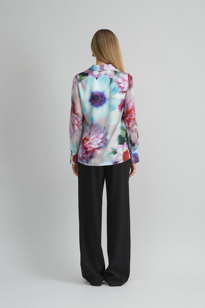 Mixed Media Silk Floral Shirt Image 4