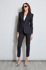 Pleat Shoulder Cotton Blazer