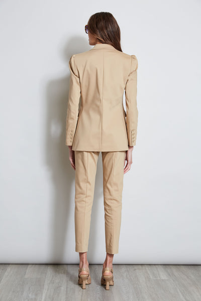 Pleat Shoulder Cotton Blazer Image 4