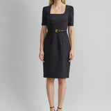 Short Sleeve Square Neck Cotton Dress