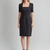 Short Sleeve Square Neck Cotton Dress