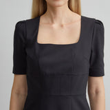 Short Sleeve Square Neck Cotton Dress