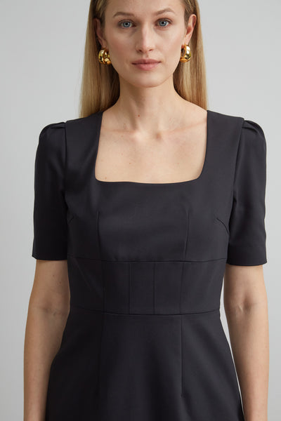 Short Sleeve Square Neck Cotton Dress Image 3