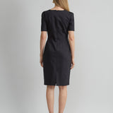 Short Sleeve Square Neck Cotton Dress