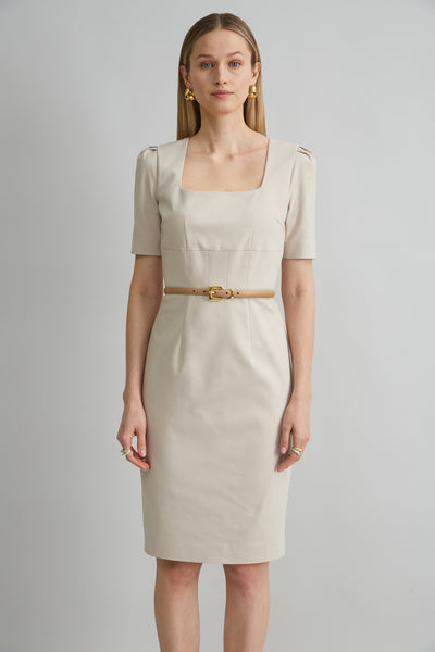 Short Sleeve Square Neck Cotton Dress Image 2