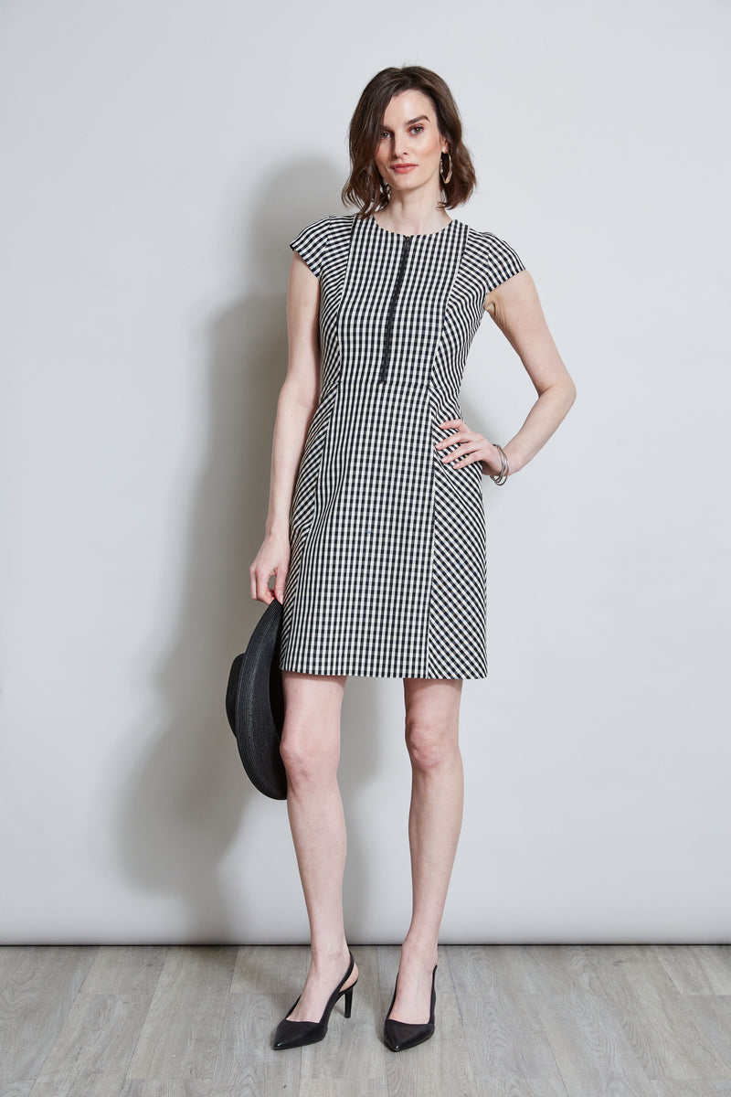 Gingham Fit & Flare Dress Elie Tahari Gingham Fit & Flare Dress Elie Tahari