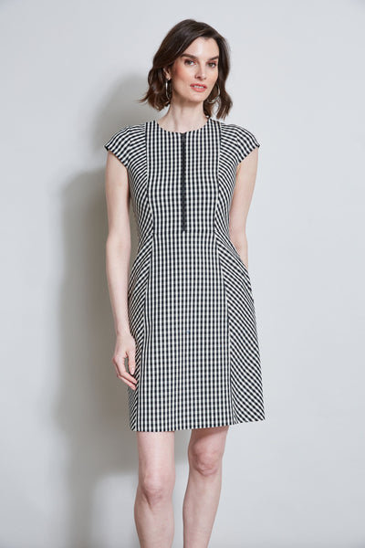 Gingham Fit & Flare Dress Image 3