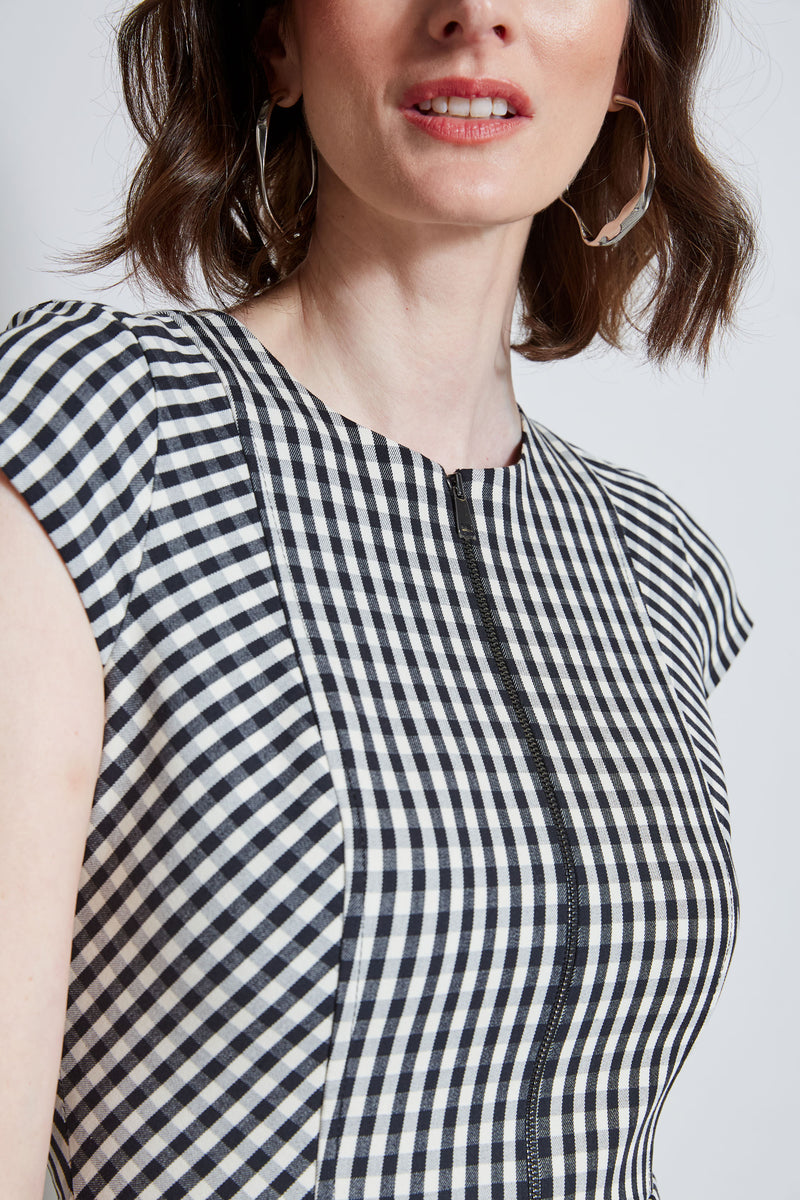 Gingham Fit & Flare Dress Elie Tahari Gingham Fit & Flare Dress Elie Tahari
