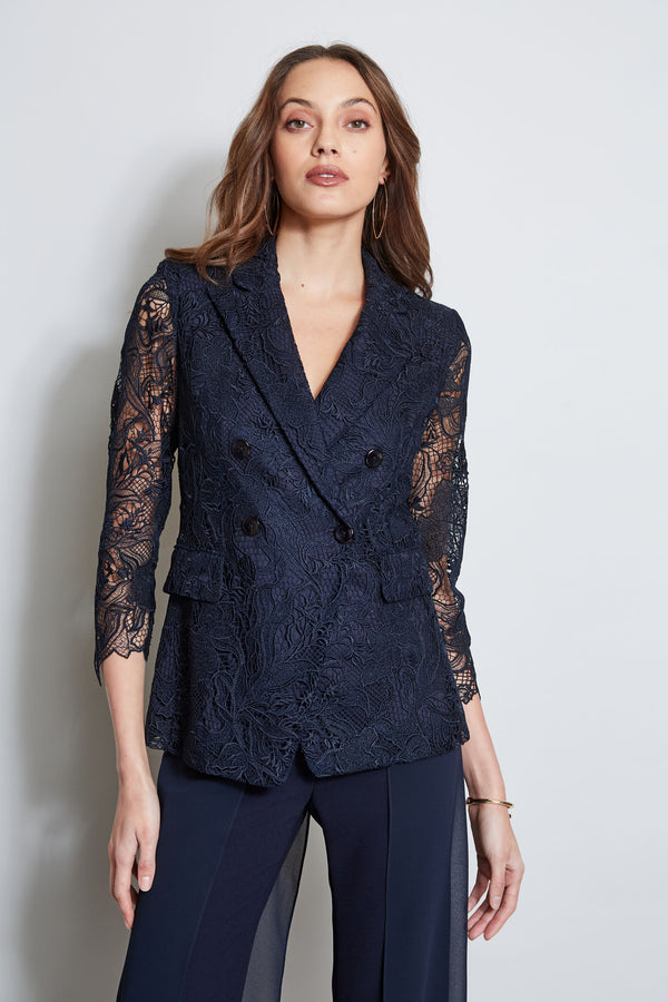Double Breasted Lace Blazer