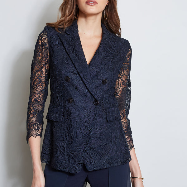 Double Breasted Lace Blazer Elie Tahari
