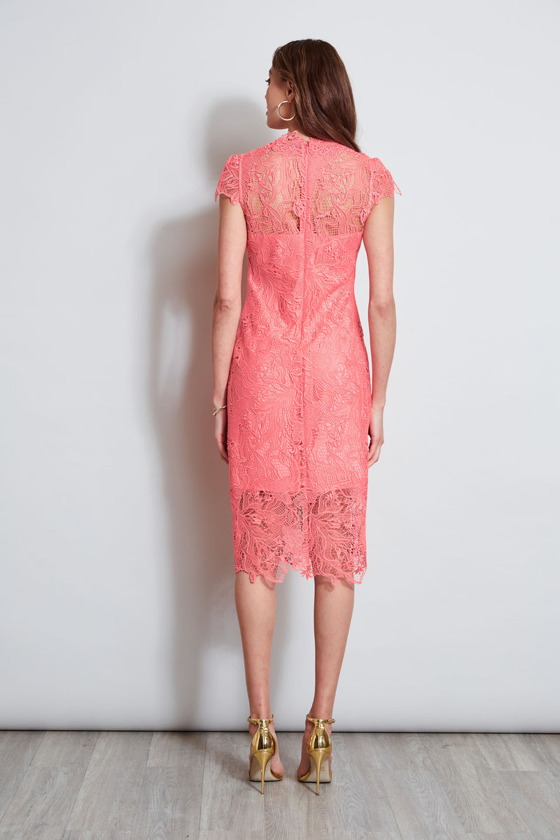 Lace Applique Midi Dress