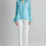Silk Plaid Jacquard Shirt