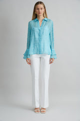 Silk Plaid Jacquard Shirt