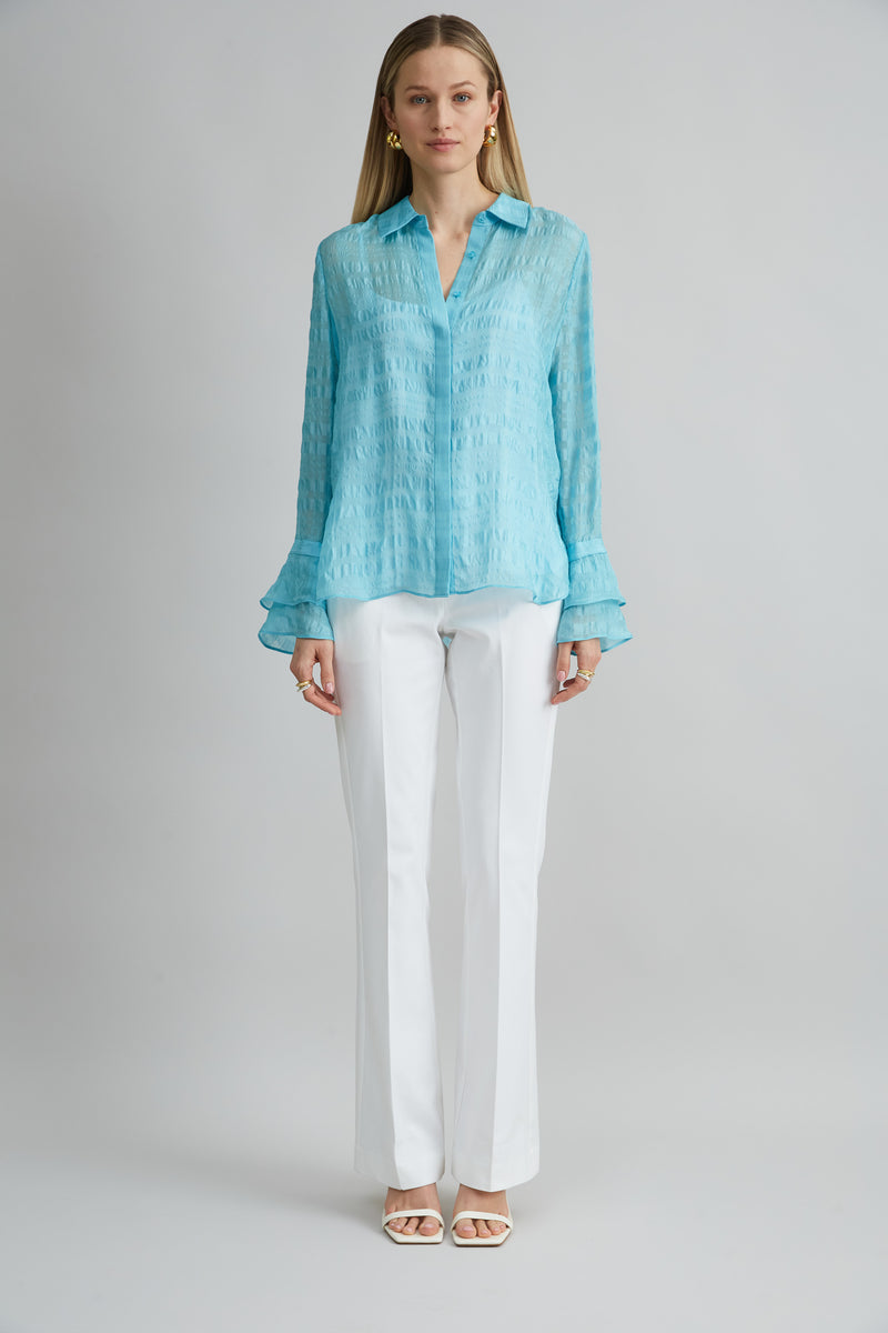 Silk Plaid Jacquard Shirt