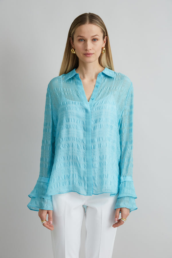 Silk Plaid Jacquard Shirt