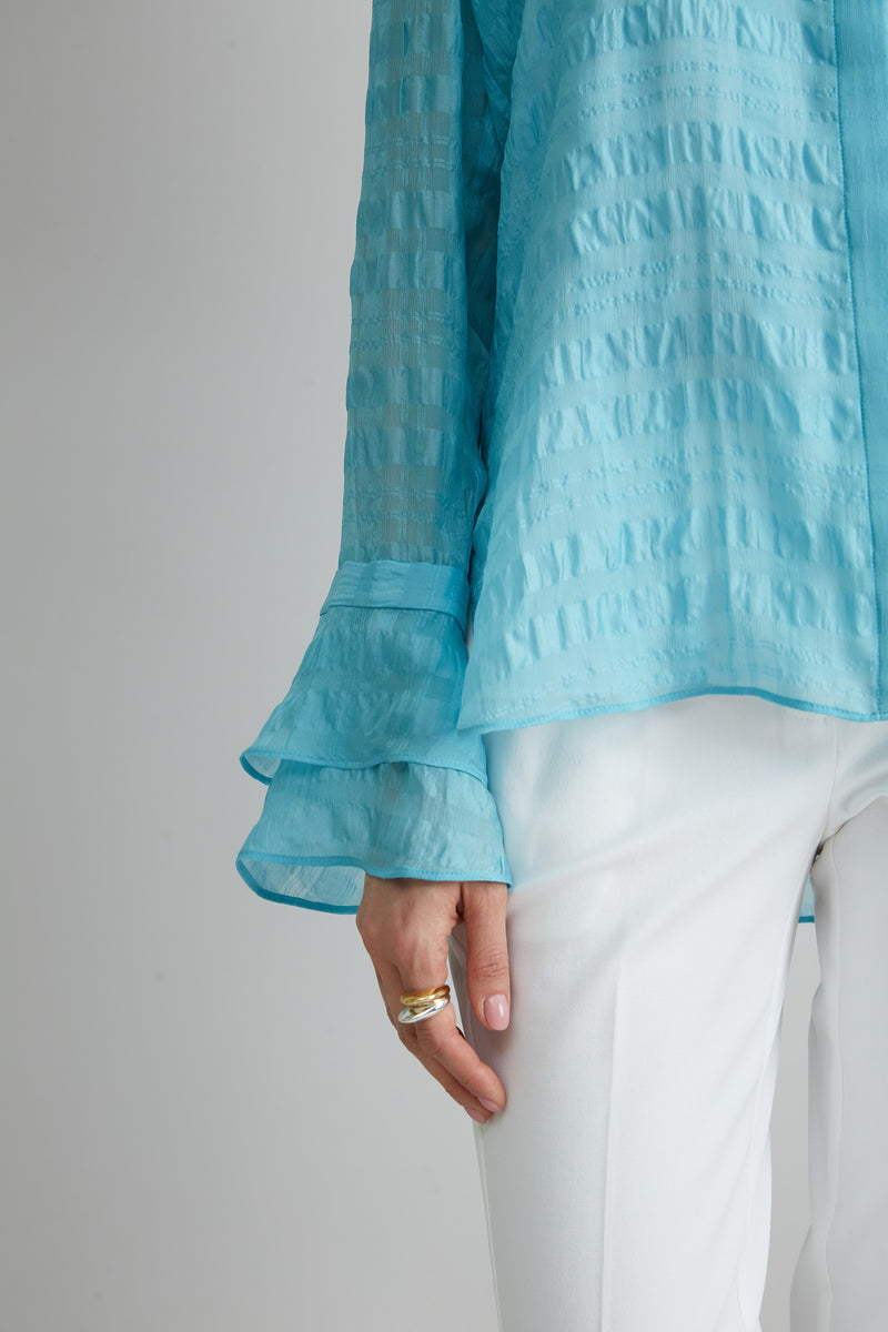 Silk Plaid Jacquard Shirt