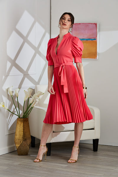 Pleated Ruched Sleeve Dress Image 2