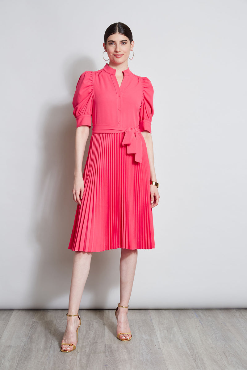 Pleated Ruched Sleeve Dress – Elie Tahari