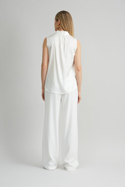 Sleeveless Silk Satin Contour Shirt Image 6