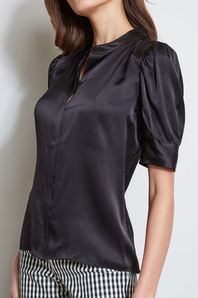 Silk Satin Ruched Sleeve Shirt Image 6