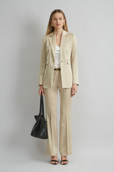 Satin Side Slit Blazer Image 3