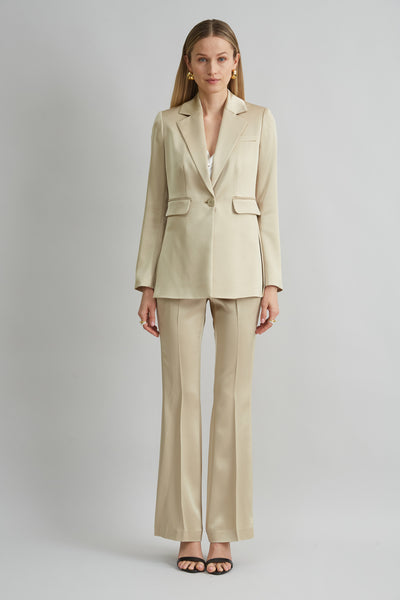 Satin Side Slit Blazer Image 2