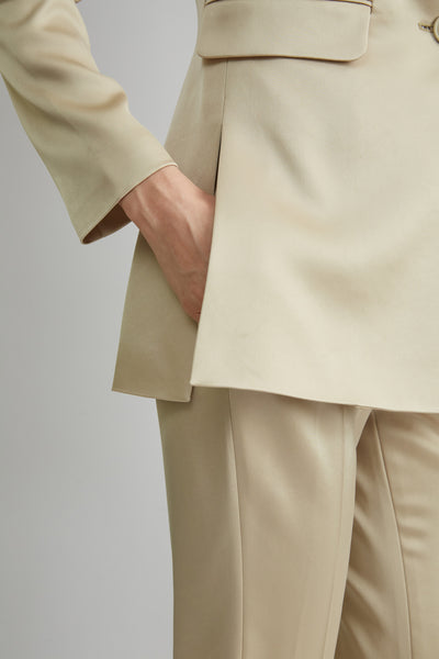Satin Side Slit Blazer Image 4