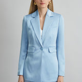 Satin Side Slit Blazer
