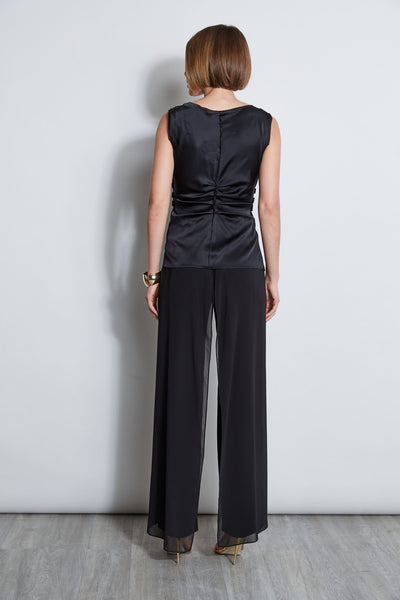 Silk Satin Braid Ruched Top Image 5