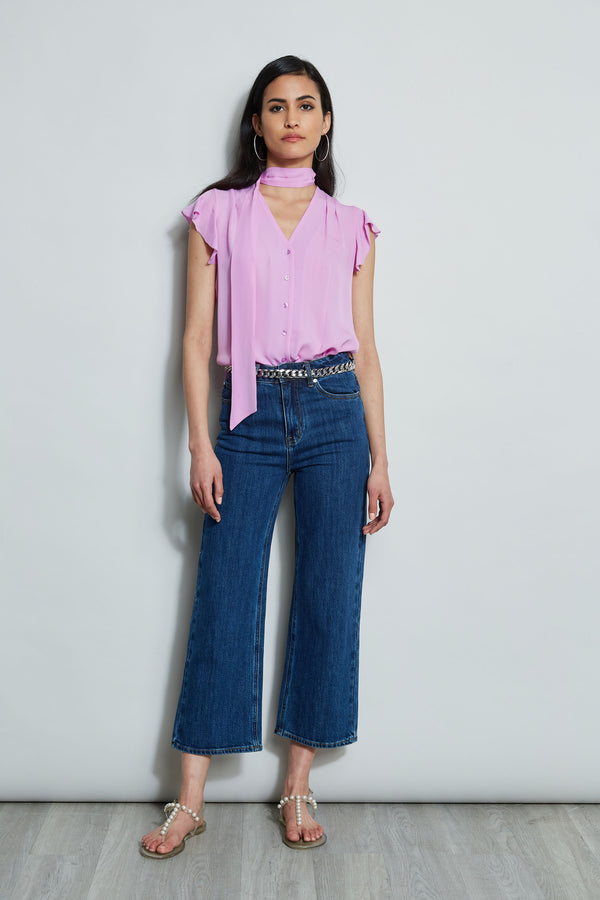 Indigo Blue Denim Crop Top - Ready to Wear